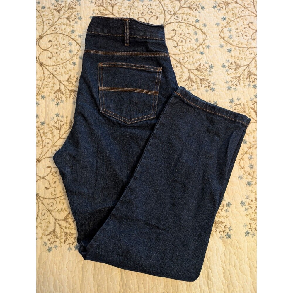Mission Ridge Denim Straight Jeans Women's size 32X30 Blue Dark Wash 5-Pocket